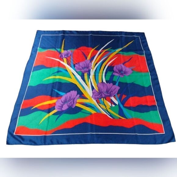 Floral Spring Summer Large  Square Scarf New - Picture 7 of 8